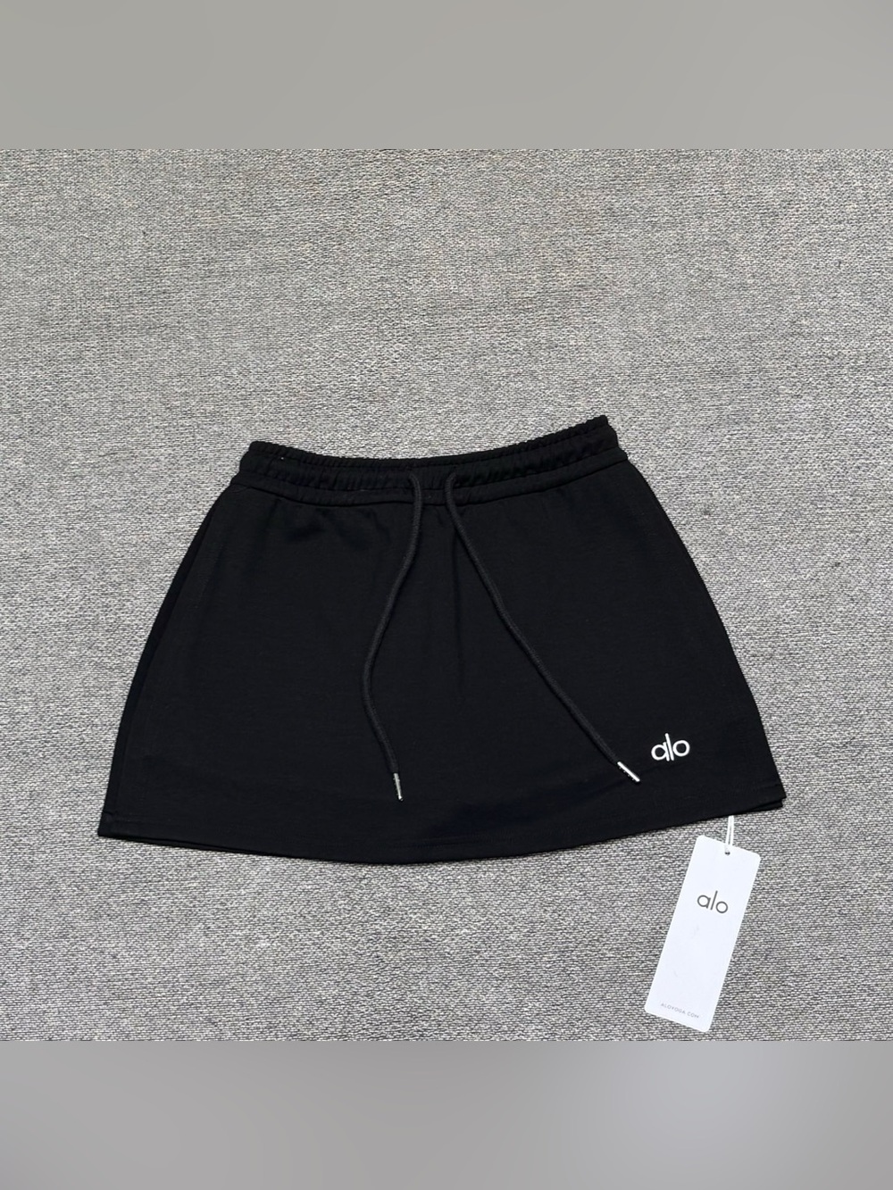 ALO Yoga Black Mini Skirt with Drawstring